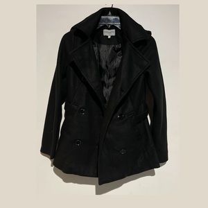 Black jacket (coat) with hoodie